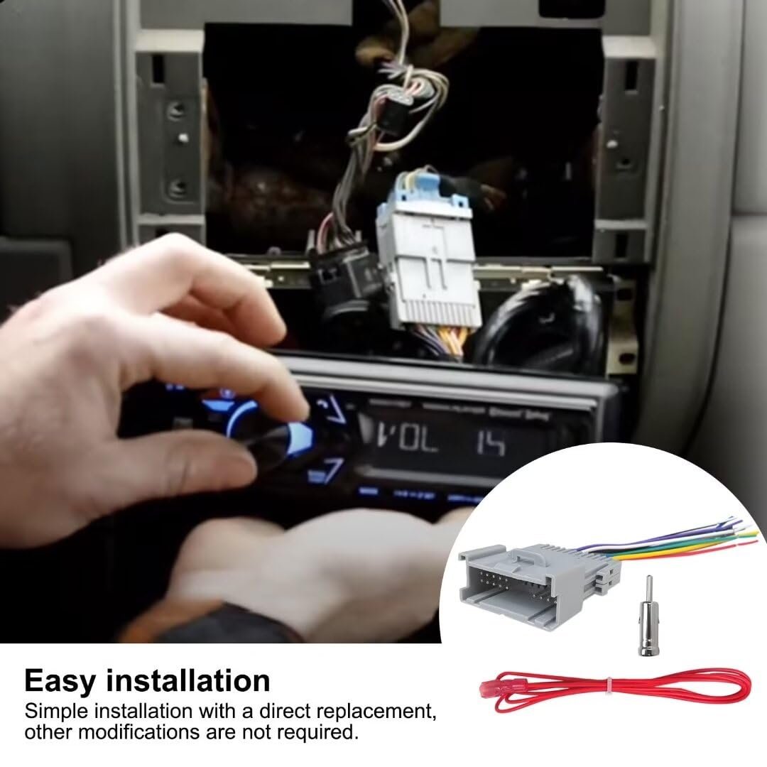 Car Radio Wiring Harness Kit Compatible For Chevrolet Silverado 3500 Ls Crew Cab Pickup 4-door 6 0l 5967cc 364cu In V8 Gas Ohv
