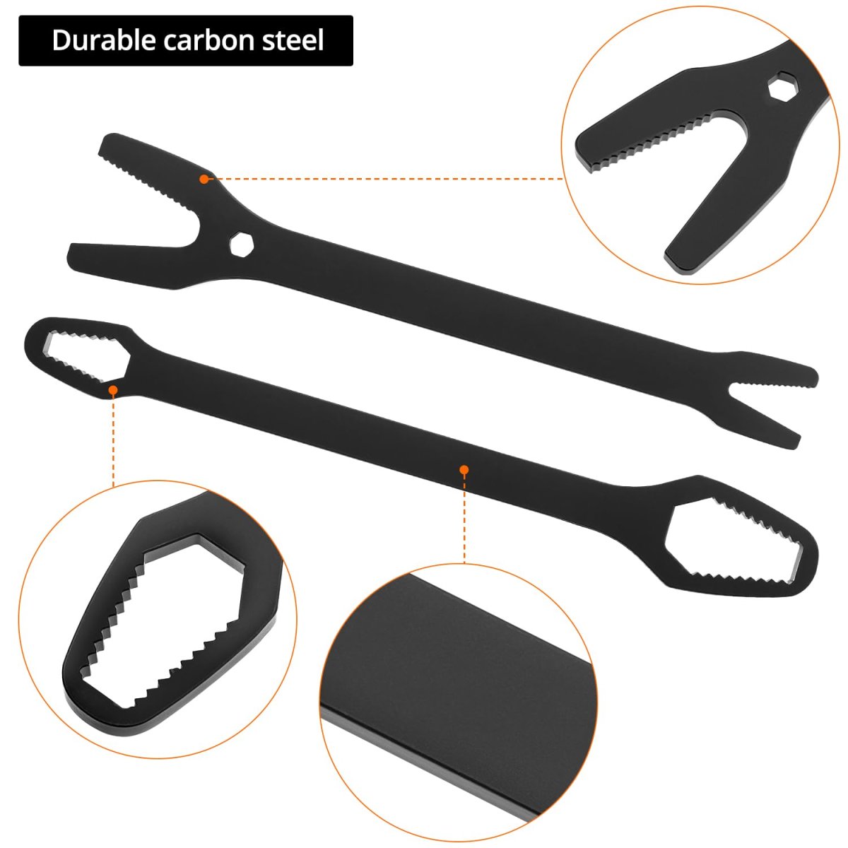 Universal Wrench Set Multi-functional Sae Metric 38 Sizes In 2 Pieces