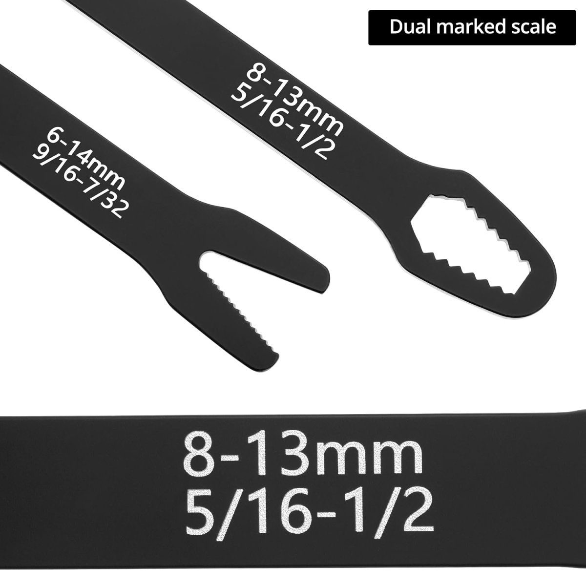 Universal Wrench Set Multi-functional Sae Metric 38 Sizes In 2 Pieces