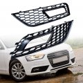 Leemas Pair Black Lh Rh Front Lower Bumper Fog Light Lamp Assembly Trim Bezel Cover Compatible With 2013 2014 2015 2016 Audia4