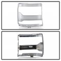 Acanii For 2016-2018 Chevy Silverado 1500 Chrome Headlight Headlamp Trim Bezel Cover Replacement Right Passenger Side
