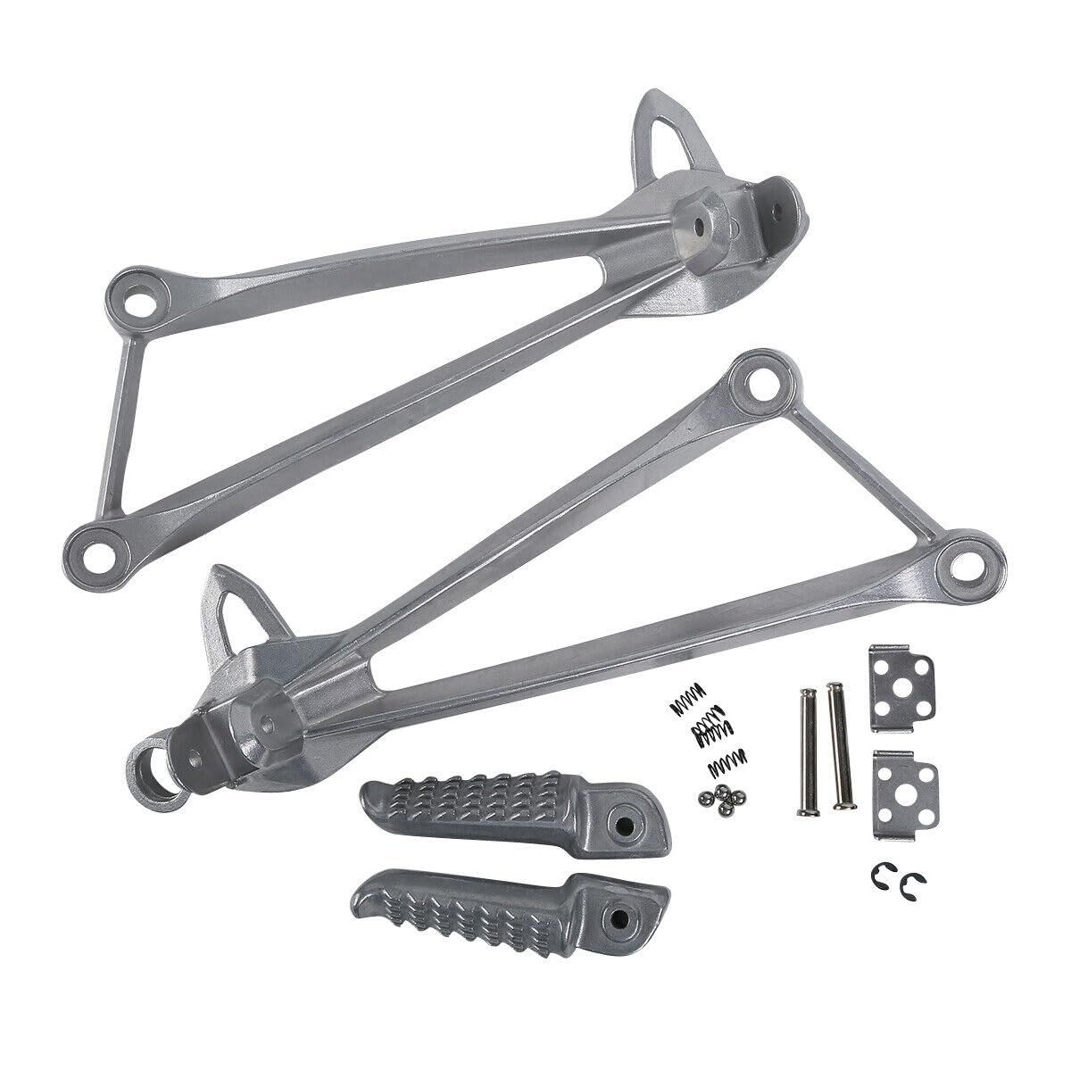 Rider And Passenger Footrest Foot Pegs Bracket Fit For Kawasaki Ninja Zx636 2013 2018 Zx6r 2009 Silver Aluminum Alloy