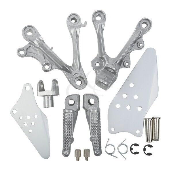 Rider And Passenger Footrest Foot Pegs Bracket Fit For Kawasaki Ninja Zx636 2013 2018 Zx6r 2009 Silver Aluminum Alloy
