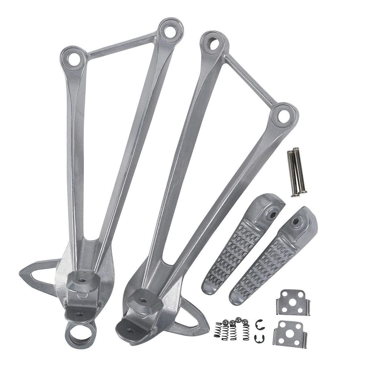 Rider And Passenger Footrest Foot Pegs Bracket Fit For Kawasaki Ninja Zx636 2013 2018 Zx6r 2009 Silver Aluminum Alloy