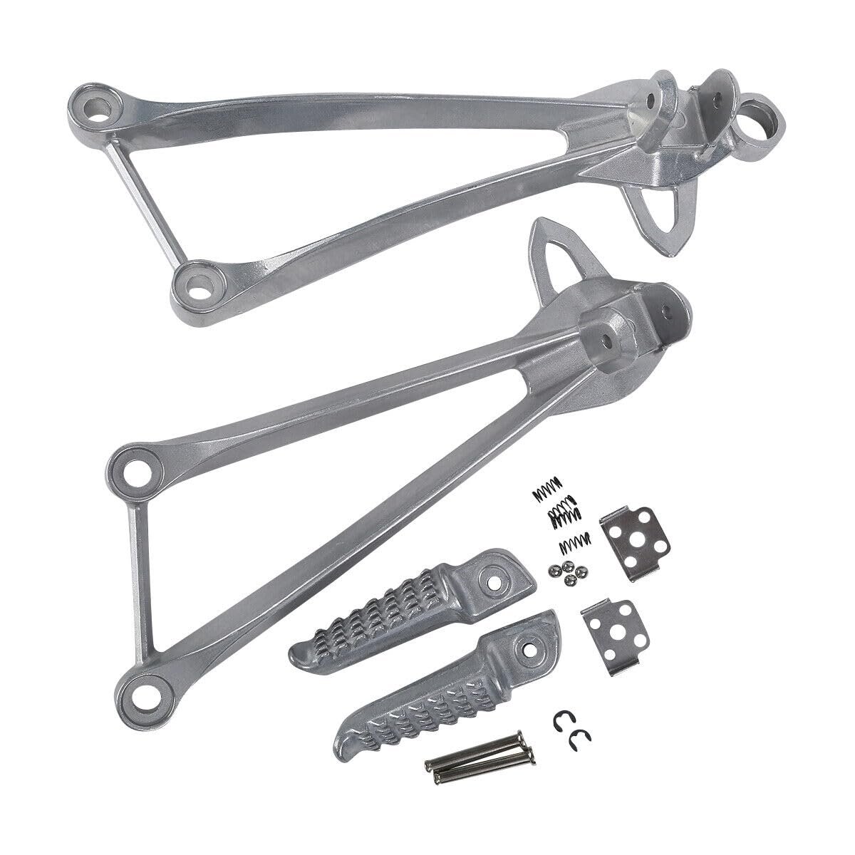 Rider And Passenger Footrest Foot Pegs Bracket Fit For Kawasaki Ninja Zx636 2013 2018 Zx6r 2009 Silver Aluminum Alloy