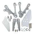 Rider And Passenger Footrest Foot Pegs Bracket Fit For Kawasaki Ninja Zx636 2013 2018 Zx6r 2009 Silver Aluminum Alloy