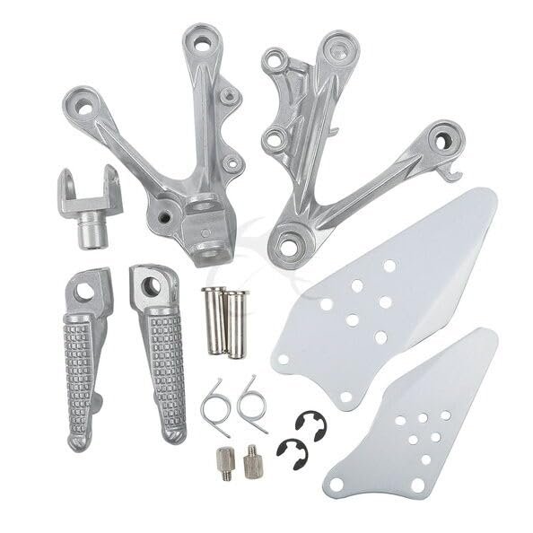 Rider And Passenger Footrest Foot Pegs Bracket Fit For Kawasaki Ninja Zx636 2013 2018 Zx6r 2009 Silver Aluminum Alloy
