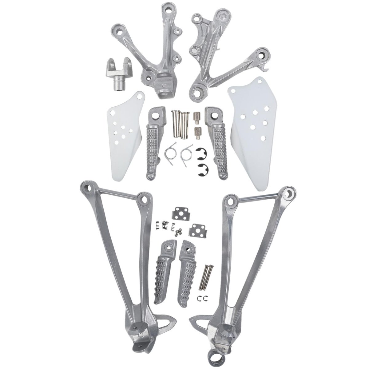 Rider And Passenger Footrest Foot Pegs Bracket Fit For Kawasaki Ninja Zx636 2013 2018 Zx6r 2009 Silver Aluminum Alloy