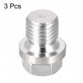 Uxcell M12 X 1 5 Male Outer Hex Head Plug 304 Stainless Steel Solid Thread Corrosion Resistant Bung Pipe Fitting 3pcs