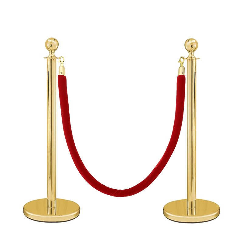 4pack Red Velvet Stanchion Rope 5 Feet Crowd Controls Barrier Rope For Movie Theaters Grand Openings Hotels