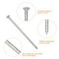 12pcs Fence Deck Nails 5 Inch 304 Stainless Steel Spiral Nail Shank Spikes For House Floor Repairing Wall Woodworking Silver