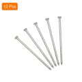 12pcs Fence Deck Nails 5 Inch 304 Stainless Steel Spiral Nail Shank Spikes For House Floor Repairing Wall Woodworking Silver