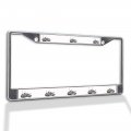 Fastasticdeals Metal Insert License Plate Frame M1 Abrams Tank Weatherproof Car Accessories Chrome 2 Holes Solid 