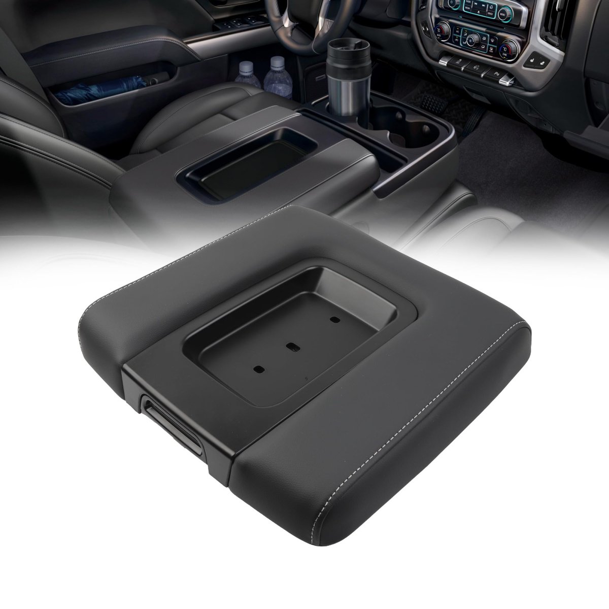Dasbecan Front Seat Center Console Armrest Lid For 2014-2018 Chevy Chevrolet Silverado Gmc Sierra 1500 2500hd 3500hd Storage