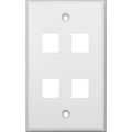 Morris 88168 Datacomm Wall Plate For Keystone Jacks And Modular Inserts 4 Ports White 