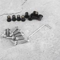 Qiilu Windshield Bolts Kit 10pcs Motorcycle Nut Washers Universal Motorbike Fairing Mounting Silver