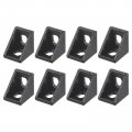Uxcell 8pcs Inside Corner Bracket Gusset 20x20x17mm 2020 Angle Connectors For Series Aluminum Extrusion Profile Black