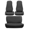 Seat Covers Set For 1976-1985 Jeep Cj7 Cj8 And Early Yj Up To 1990 Front Rear Cover Synthetic Leather Black 