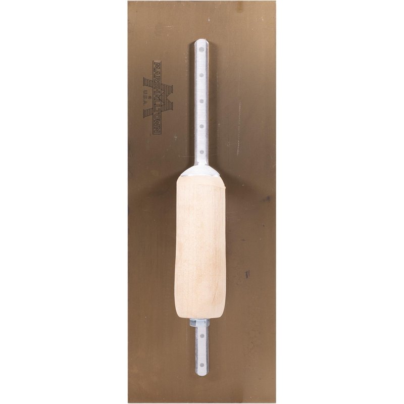 Curry Style Trowel 14x5 In For Plastering And Eifs Golden Stainless Steel Blade With Wood Handle 103cst