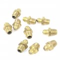 10 Pcs Gold Tone 8mm Dia Male Thread Straight Grease Nipples Fittings 