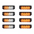 8x 4x White Amberx-led Sync Feature Ultra Slim Emergency Flash Strobe Light And 12x 24-led Round 4 4 Red 4 Yellow Turn Signal