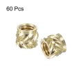 Knurled Insert Nuts 60pcs M4 X 5mm Length 6mm Od 3d Printing Brass Female Threadeds Heat Set Insert Embedment Nut