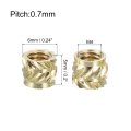 Knurled Insert Nuts 60pcs M4 X 5mm Length 6mm Od 3d Printing Brass Female Threadeds Heat Set Insert Embedment Nut