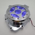 Httmt- Chrome W Blue Led Left See Through Engine Stator Cover Compatible With 2003-2006 Hond Cbr 600rr P N Mt313-006a-cd