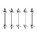 5pcs M8x130mm 304 Stainless Steel Double End Threaded Stud Screw Bolt With Nuts Square Flat Washers Spring For House 