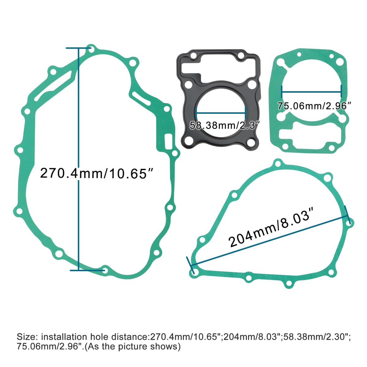 Motorcycle Complete Engine Gasket Kit Replacement For Biaoying 150cc Wh150-3 Wh150-3a