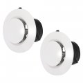 2pcs 3 Dashboard Air Conditioning Deflector Outlet Side Roof Round Adjusting Vent For Car Rv Atv 