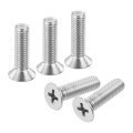 50 Pcs M5-0 8x18 Machine Screws Phillips Pan Cross Head Fasteners Bolts 304 Stainless Steel Silver For Wall Socket House 