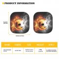 Freewander Smoke Soccer Print Easy To Put Car Cool Windscreen Sunshade 2 Pieces Cute Automobile Shield Foldable Awning