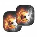 Freewander Smoke Soccer Print Easy To Put Car Cool Windscreen Sunshade 2 Pieces Cute Automobile Shield Foldable Awning
