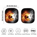 Freewander Smoke Soccer Print Easy To Put Car Cool Windscreen Sunshade 2 Pieces Cute Automobile Shield Foldable Awning