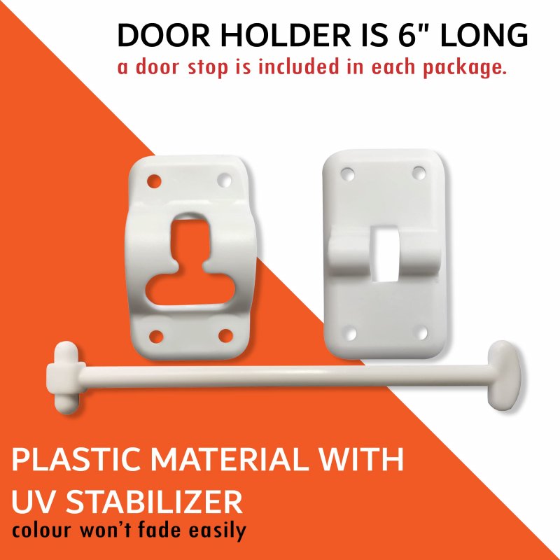 Nu-set Lock Rv010 Door Holder Rv Accessories Hardware White