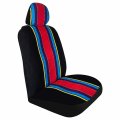 Pilot Automotive Sc-525s-2 Multi-stripe Cool Fabric Seat Cover 6 Pieces Black 