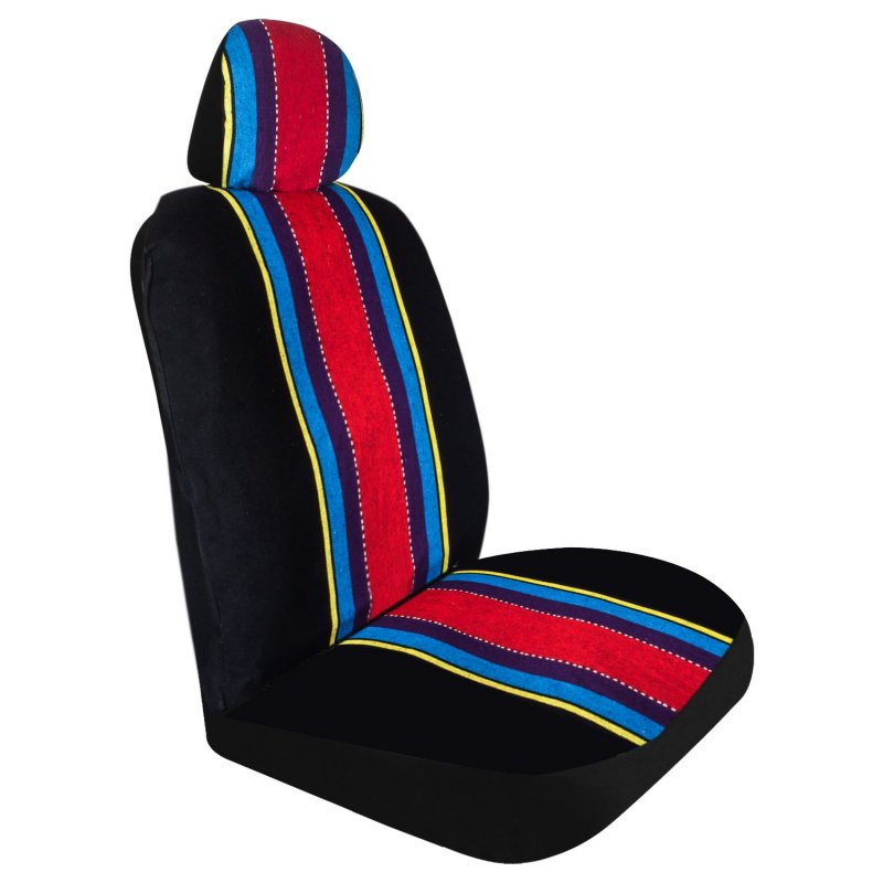 Pilot Automotive Sc-525s-2 Multi-stripe Cool Fabric Seat Cover 6 Pieces Black
