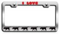 I Love Boerboel Dogs Pets Chrome Metal License Plate Frame Tag Holder X41 