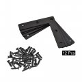 Uxcell L Shape Brace 80mmx80mm Mending Repairing Flat Brackets For Joint Fastener With Screws Black 12pcs