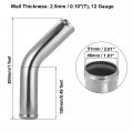 X Autohaux Od 2 51mm Length 12 300mm Aluminum Alloy Tube Intercooler Pipe 45 Degree Air Intake Silver Tone For Car
