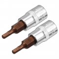 Uxcell 2pcs 1 4 Drive X H3 3mm Hex Bit Socket S2 Steel Bits Cr-v Sockets 5 Length Use With Ratchet Wrench Slide Bar Extension