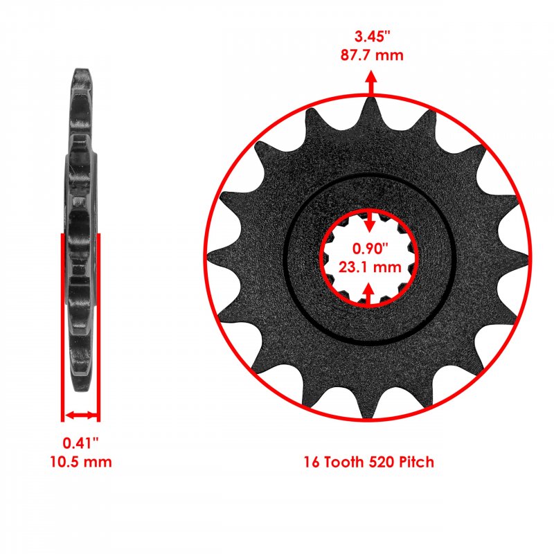 Front And Rear Sprocket Kit For Yamaha Fz-6 2009 Fz-6r To 2016 16 Teeth Steel 46 High Carbon