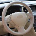 Loncky Beige Genuine Leather Custom Fit Steering Wheel Cover For Infiniti G37 G35 Ex35 Infiniti Ex25 Ex37 Q60 Qx50 Q40 Ipl G