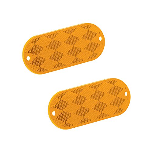 Bargman 71-78-020 Reflector Class A Oblong Amber With Mounting Holes And Adhesive Back 2 Pack