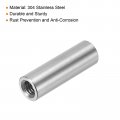 Uxcell 10pcs M5 Round Connector Nuts 304 Stainless Steel Coupling 25mm 1 Length Sleeve Rod Bar Stud Nut For Bracket M5x25x8mm