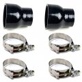 3 5 In To 2 Black Silicone Reducer Coupler Pack Ply Polyester Reinforced Turbo Pipe With 4 T Bolt Clamps