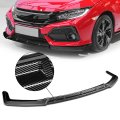 Auto Dynasty 3pcs Ct-style Car Front Bumper Lips Spoiler Wing Body Kit Compatible With Honda Civic 16-21 Black Carbon Fiber