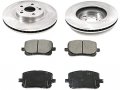 Front Semi-metallic Brake Pad And Rotor Kit Compatible With 2003-2008 Toyota Corolla 