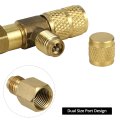 Qwork Hvac Valve Core Remover Installer Tool Dual Size Sae 1 4 5 16 Ports For R22 R410a R134 R32 Air Conditioning Systems